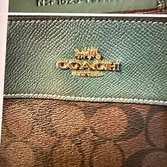 Coach Brown and Teal Satchel - Picture 10 of 17